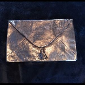 Maison Scotch Leather Tassle Envelope Clutch